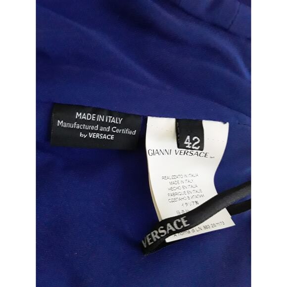 Versace Sz 42 IT Royal Blue Strapless Sequin Embellished Cocktail Dress - Picture 9 of 12